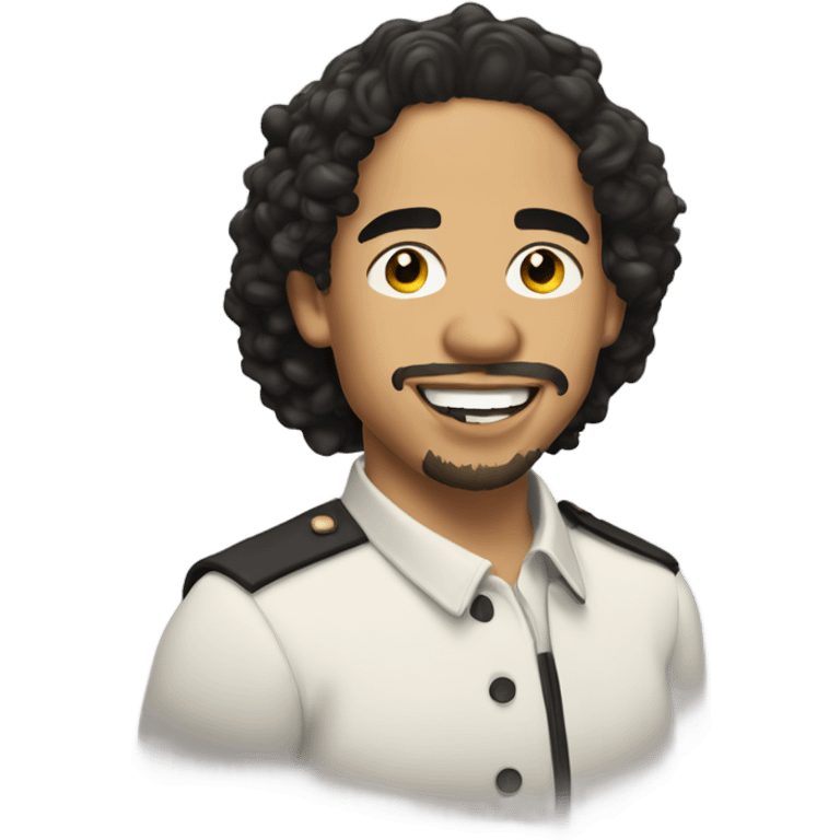 Anthony Ramos with facial hair smiling emoji