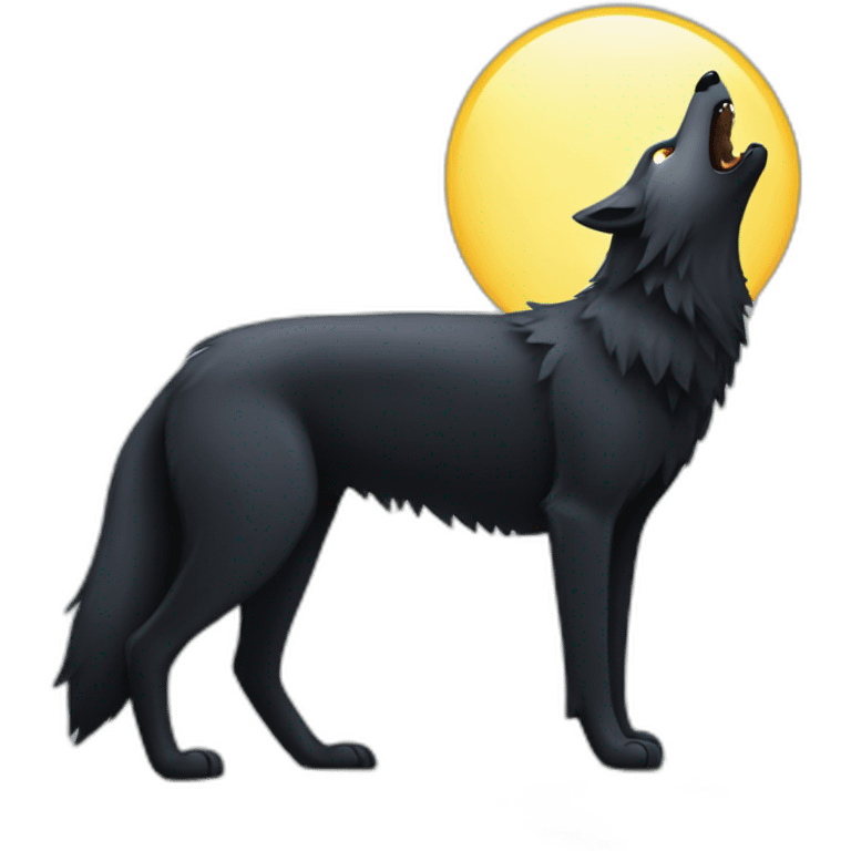 Black wolf howling  emoji