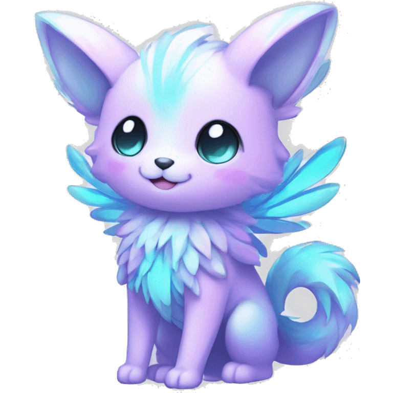 Shiny Shy Cool Colorful Pastel beautiful fantasy Kawaii Ethereal Sona Fakemon-animal Full Body emoji