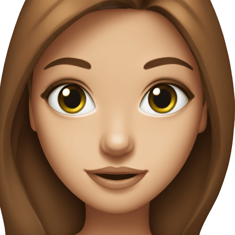 beautiful green eyed girl with beautiful long brown hair, that look like a super model emoji