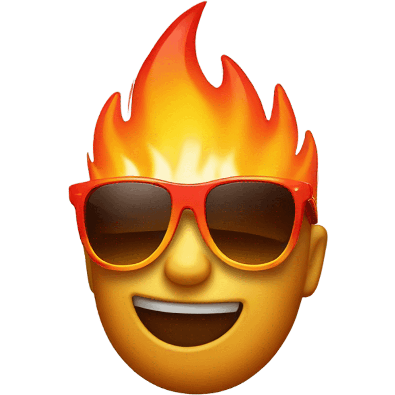 Fire with sunglasses emoji