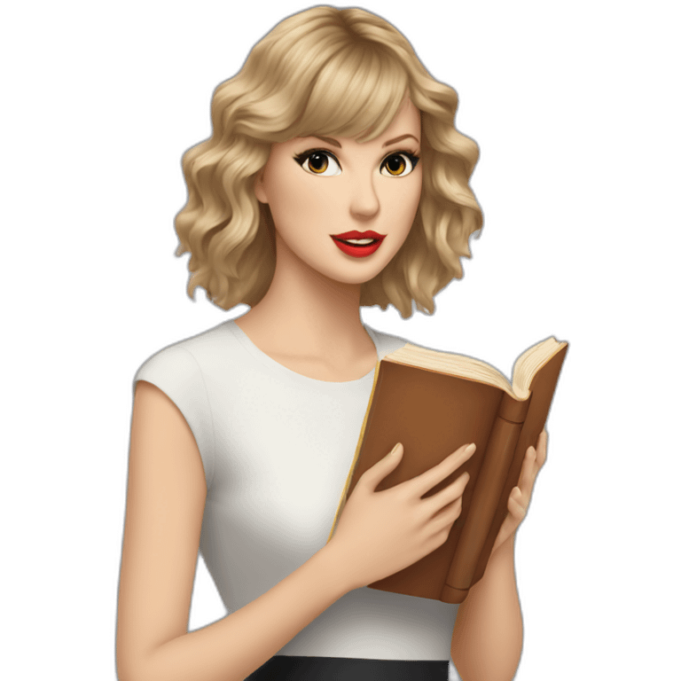 Taylor swift with a book emoji