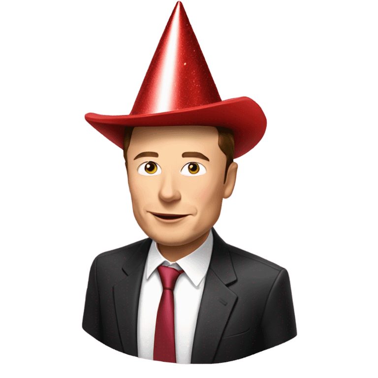 Elon Musk in a party hat emoji