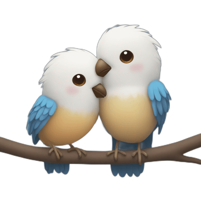 two birds hug emoji