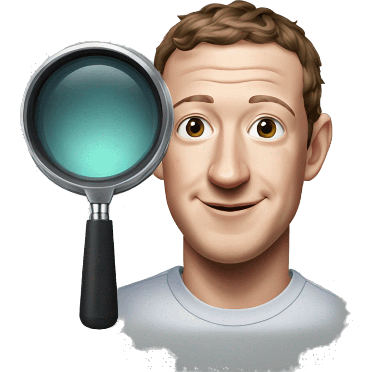 Mark zuckerberg with magnifier emoji