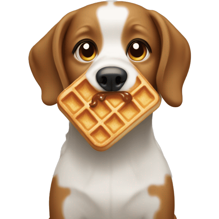 dog eating waffle emoji