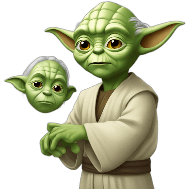 Yoda with Hans up emoji