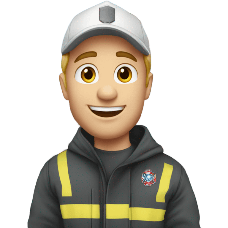 Young white American football coach on top of a fire station emoji