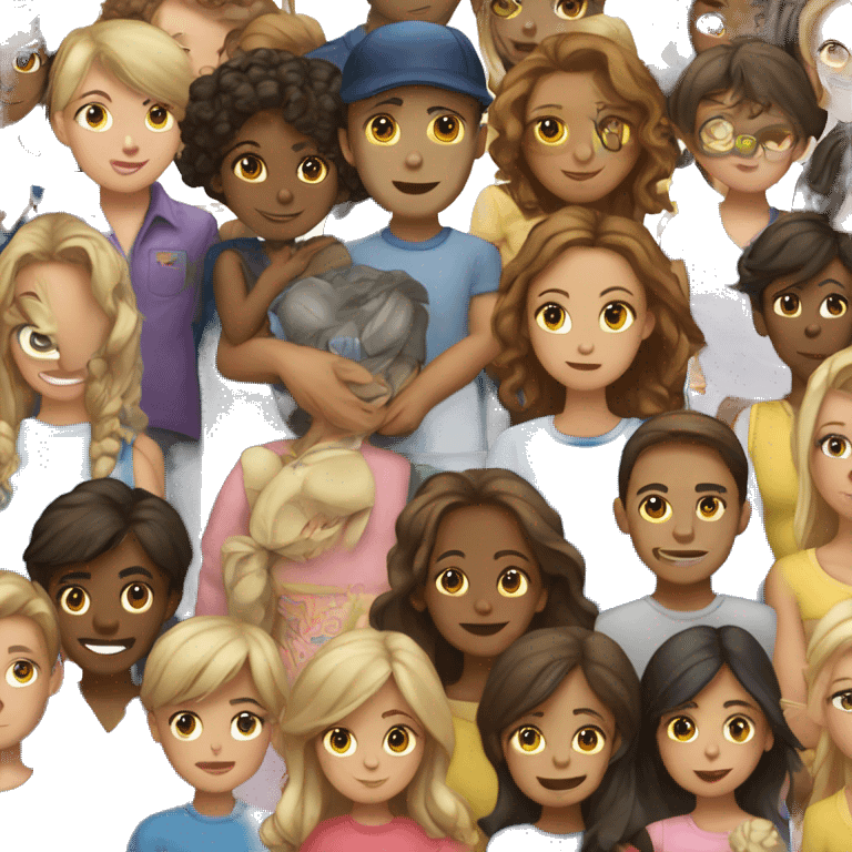 Family of 6 5 girls and one boy  emoji