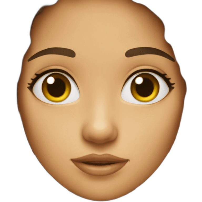 small lips big eyes brunette tanned girl emoji