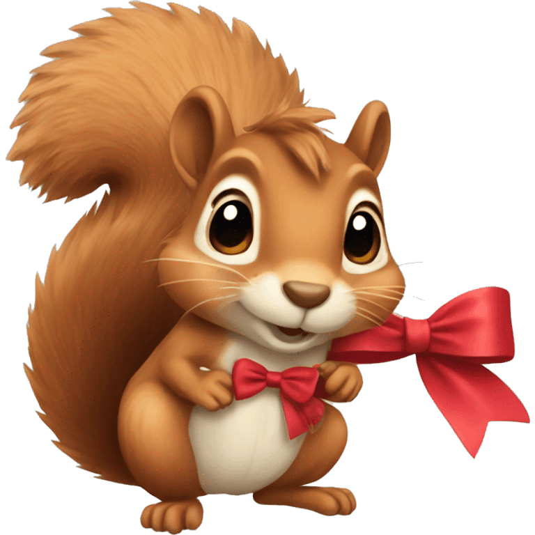 squirrel with bow emoji