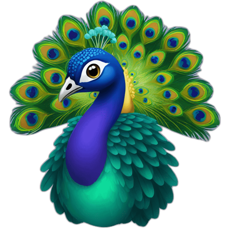 Peacock wearing gown emoji