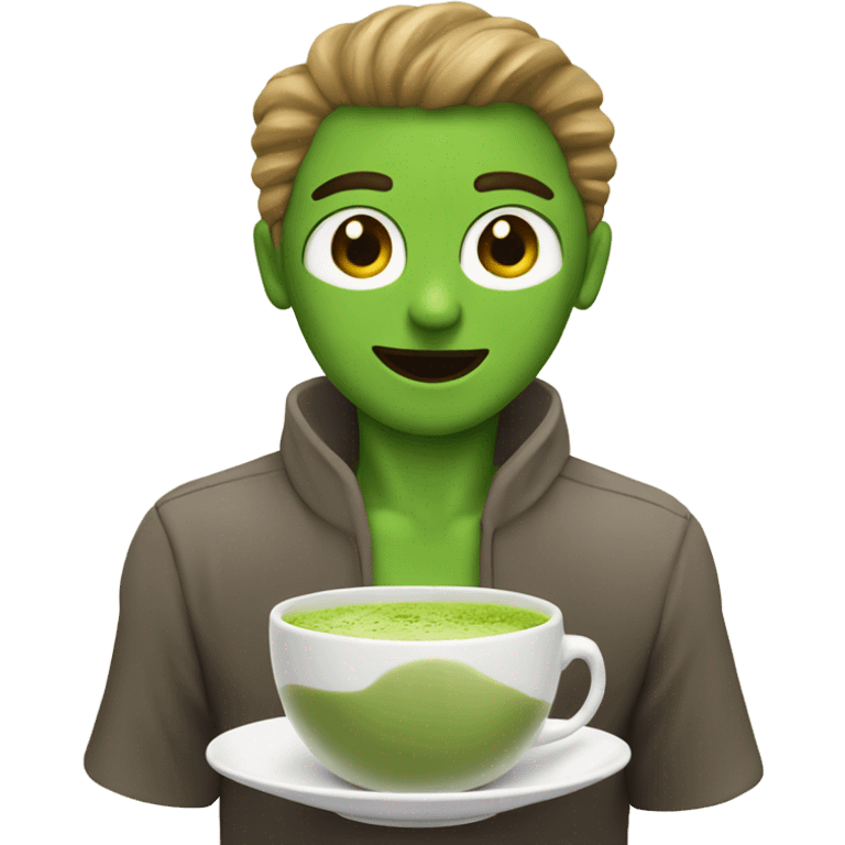 Taza con matcha  emoji