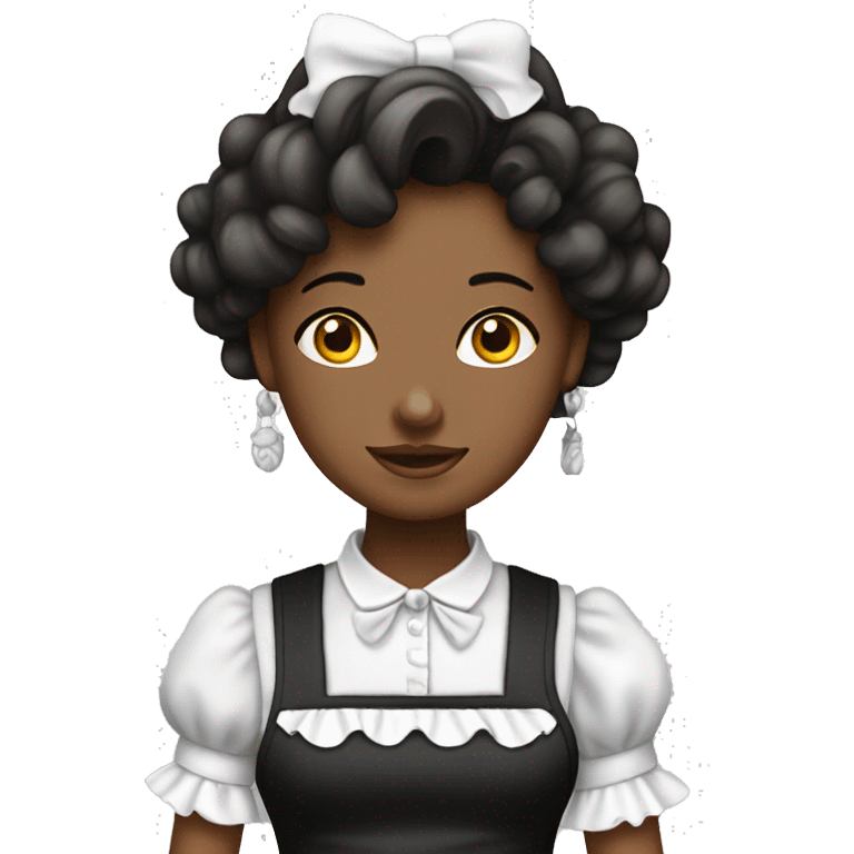 "French maid with earrings and apron and ruffeld dress“ emoji