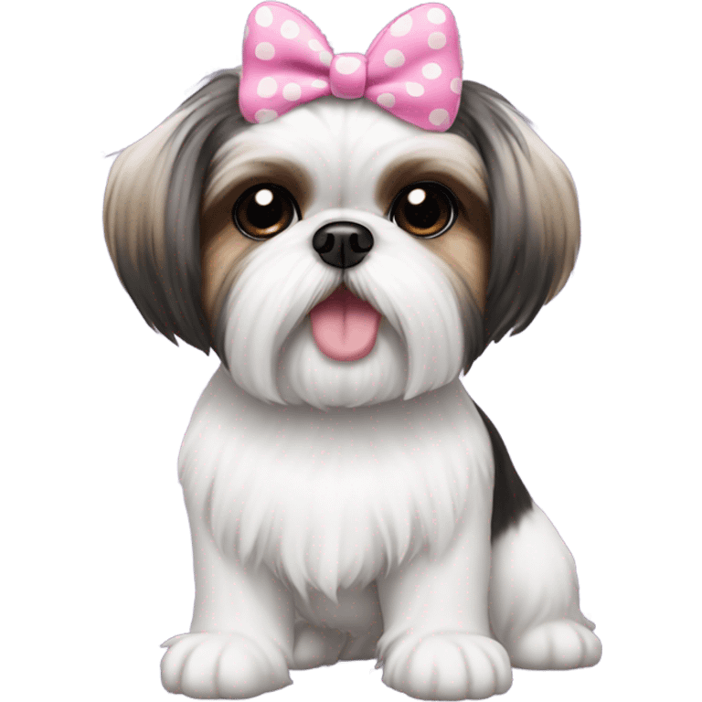 Shihtzu dog with Minnie Mouse ears emoji