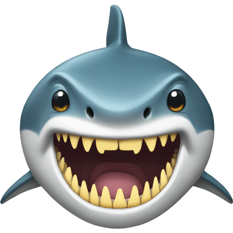 a shark with golden teeth emoji