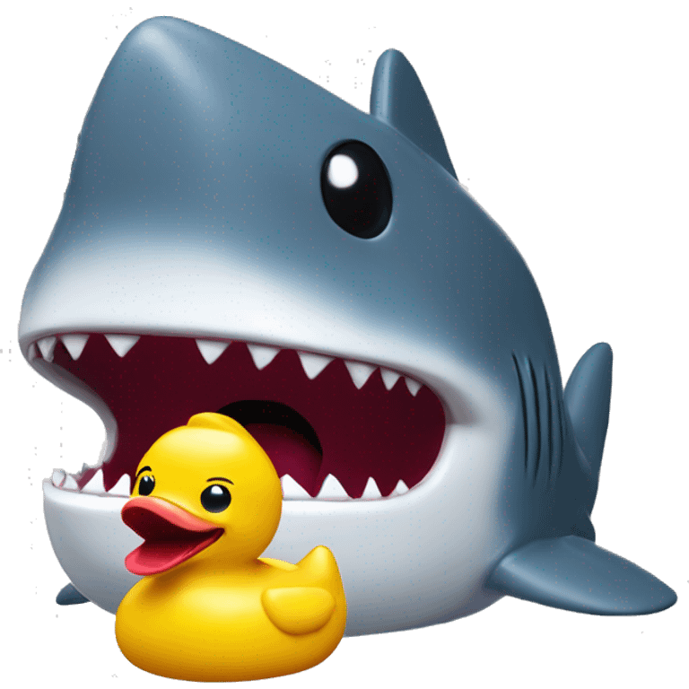 shark rubber duck in mouth emoji