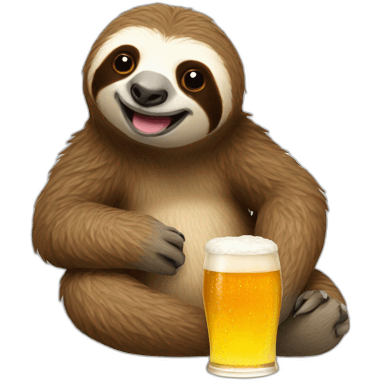 Sloth with a beer emoji