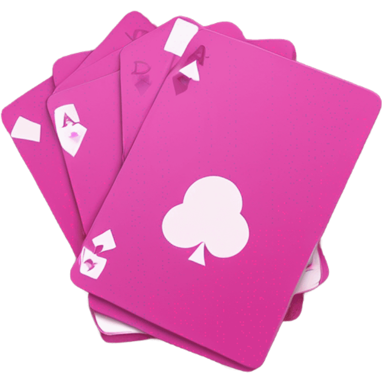 Pink deck of cards with glitter   emoji