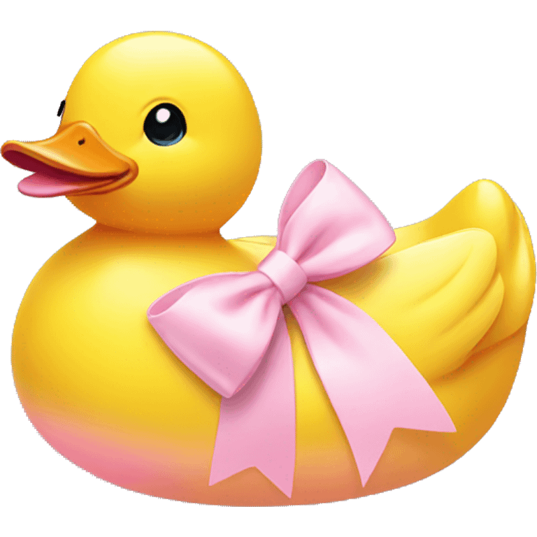 Rubber ducky with a light pink bow emoji