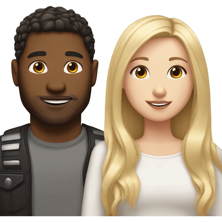 A white Girl With blond hair and lashes and a white guy whit Brown hair and a lip and nose Piercing  emoji