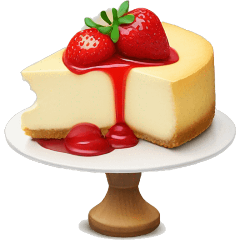 cheesecake with strawberry topping with a cherry on top emoji