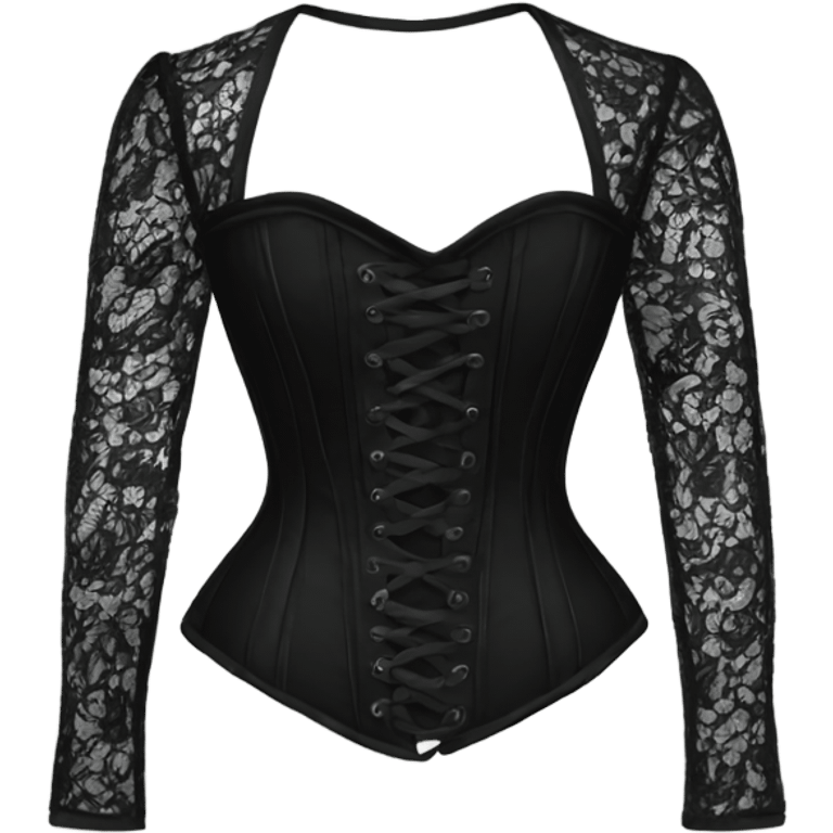 black lace long sleeve corset emoji