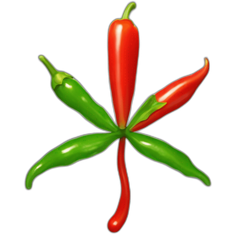 Red Hot Chili Peppers asterisk logo , 3D , 3/4 view emoji