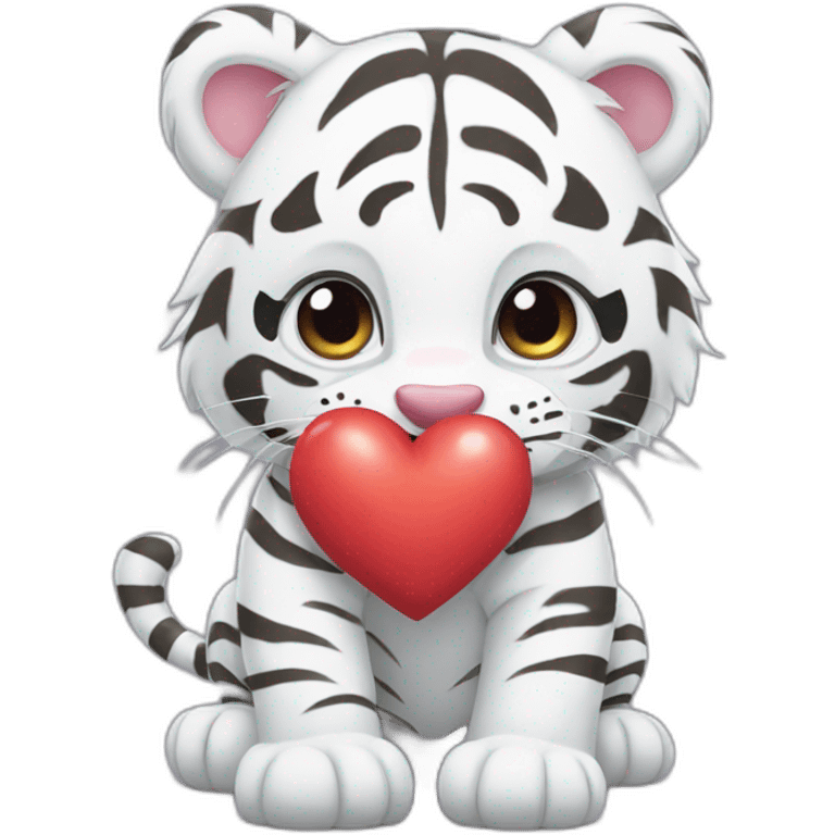 White Tiger with Heart emoji