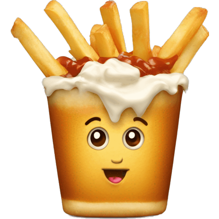 Poutine qui mange une poutine  emoji