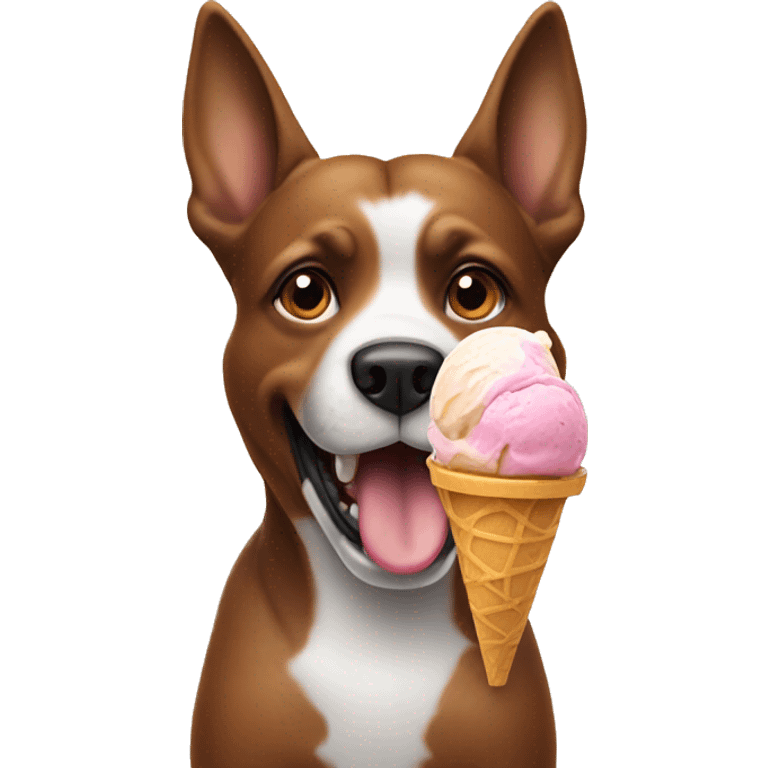 a dog eating ice cream emoji