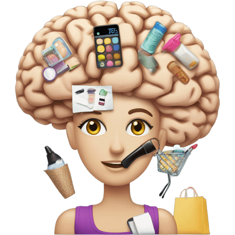 brain thinking shopping makeup footwear and clothes  emoji