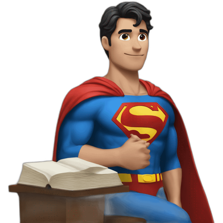 superman estudiando emoji