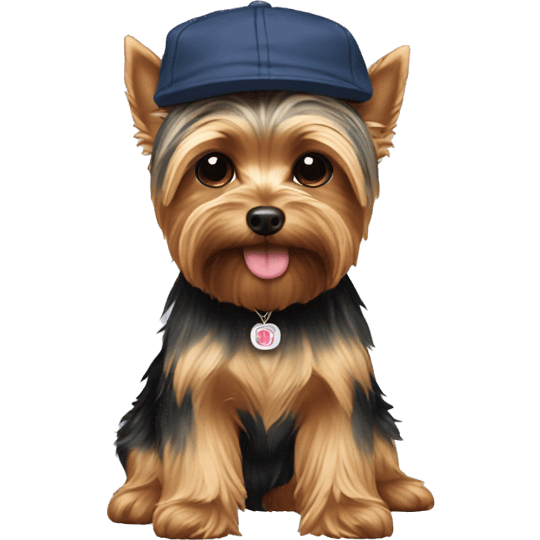 Yorkie with pj cap emoji