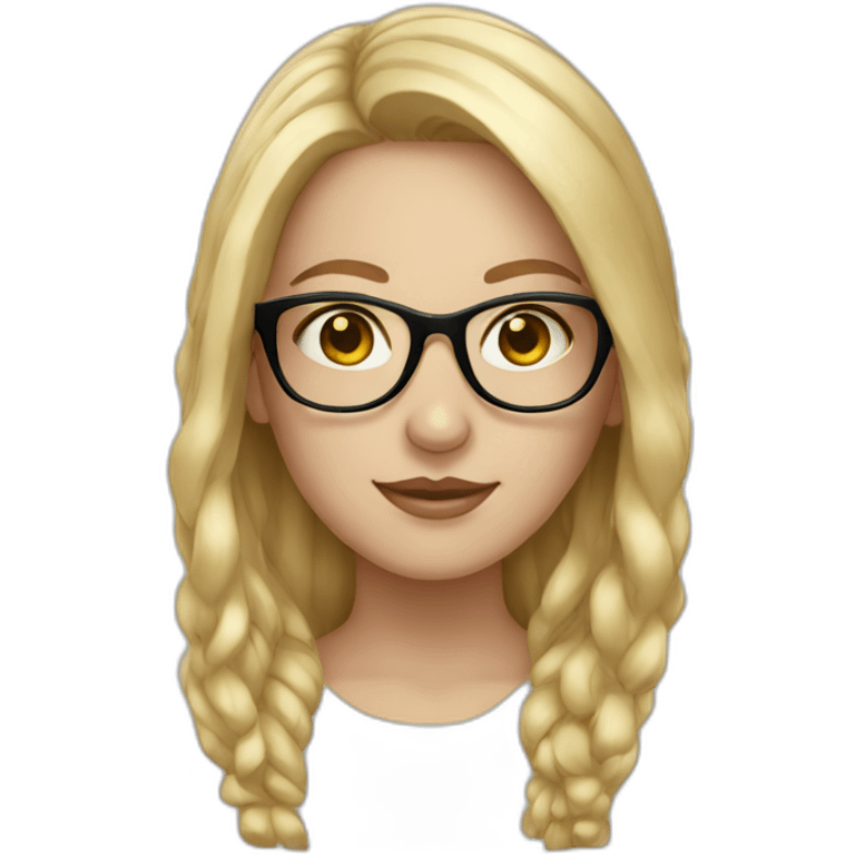 White girl with gold glasses emoji