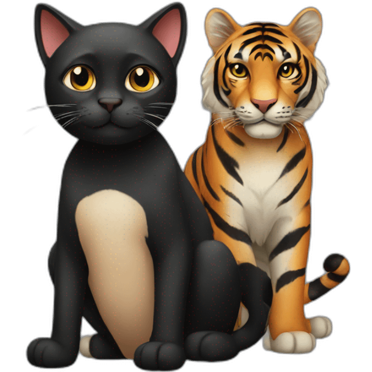 black-cat-with-a-tiger emoji