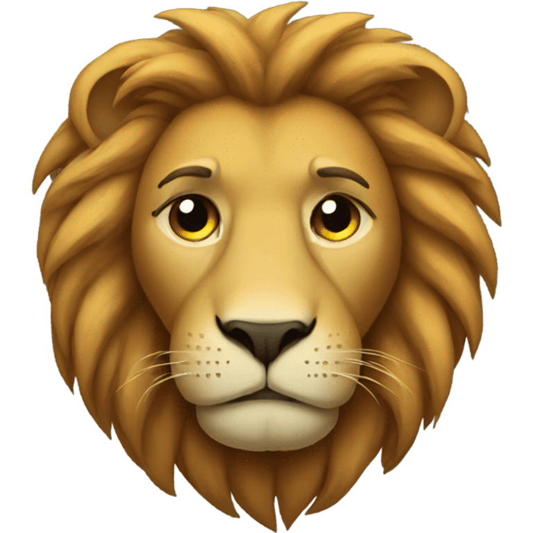 A sad lion emoji