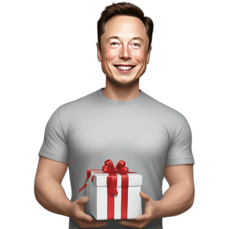 elon musk receiving a gift emoji