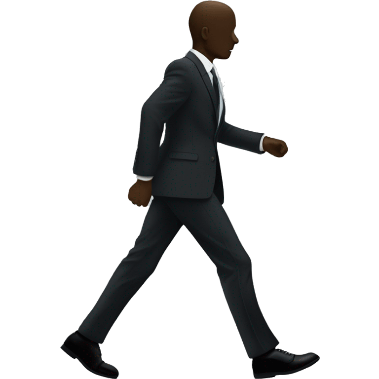 Business man walking silhouette no face emoji