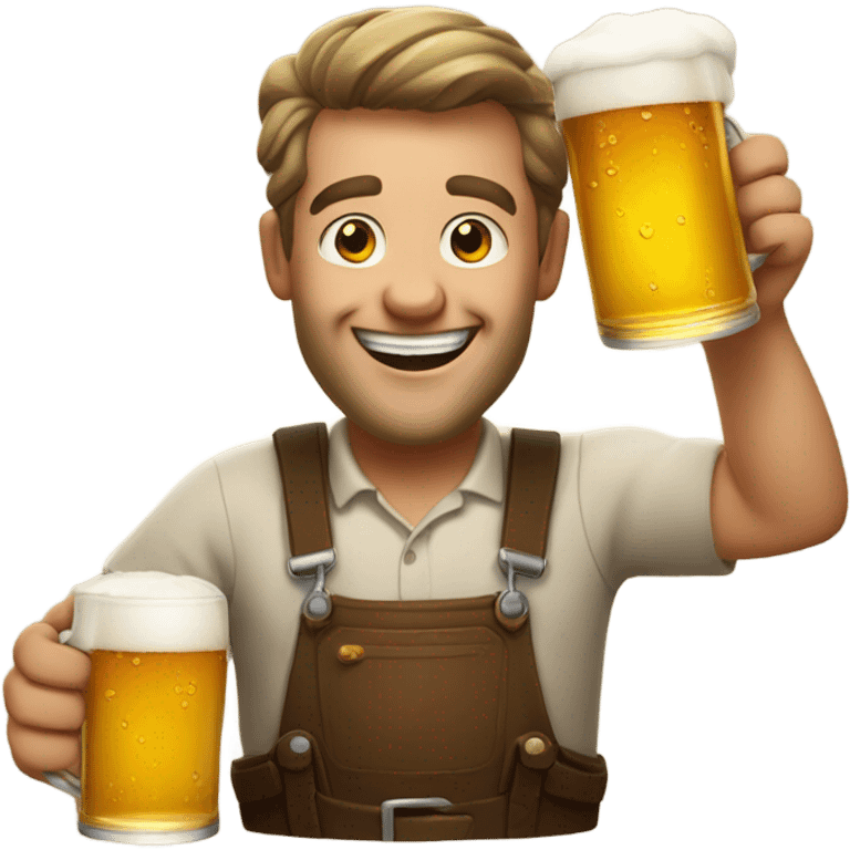 Happy beer man emoji