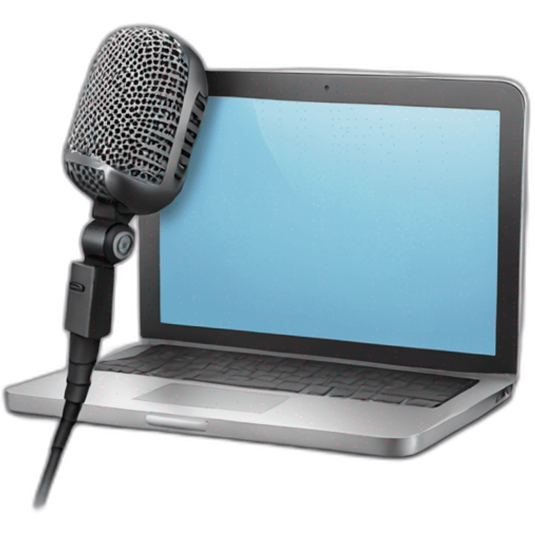 microphone with laptop emoji