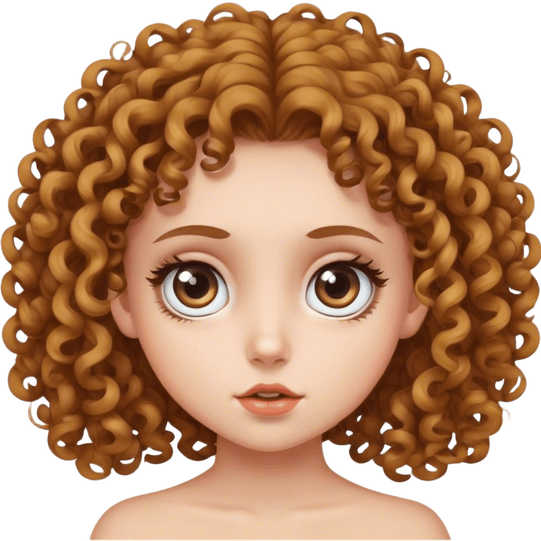 curly hair girl with big eyes emoji