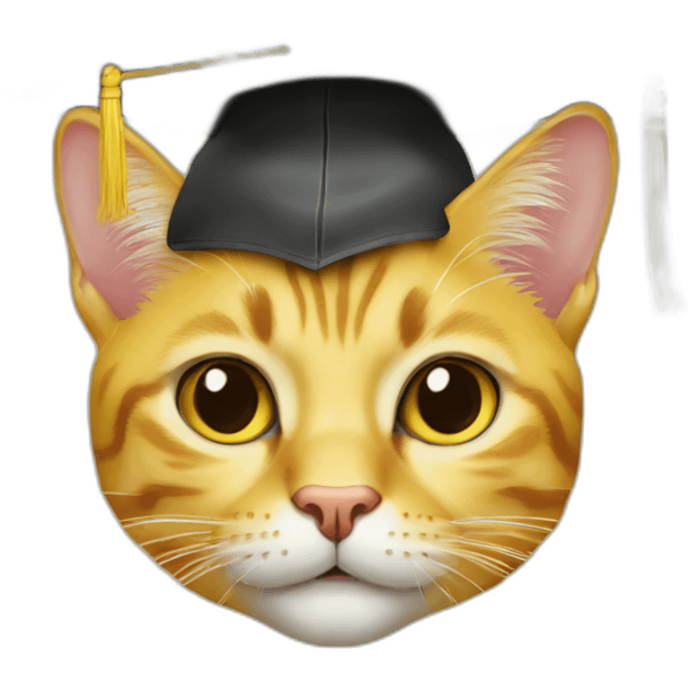 yellow-cat-with-glasses-and-with-mortarboard-on-its-head emoji