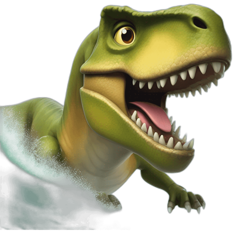 T-rex qui surf emoji