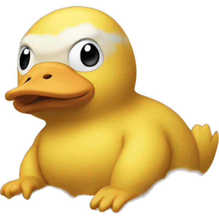 Psyduck sitting on a cloud emoji