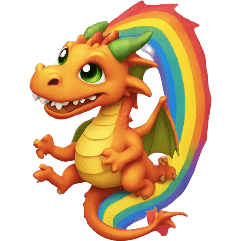 dragon on a rainbow emoji