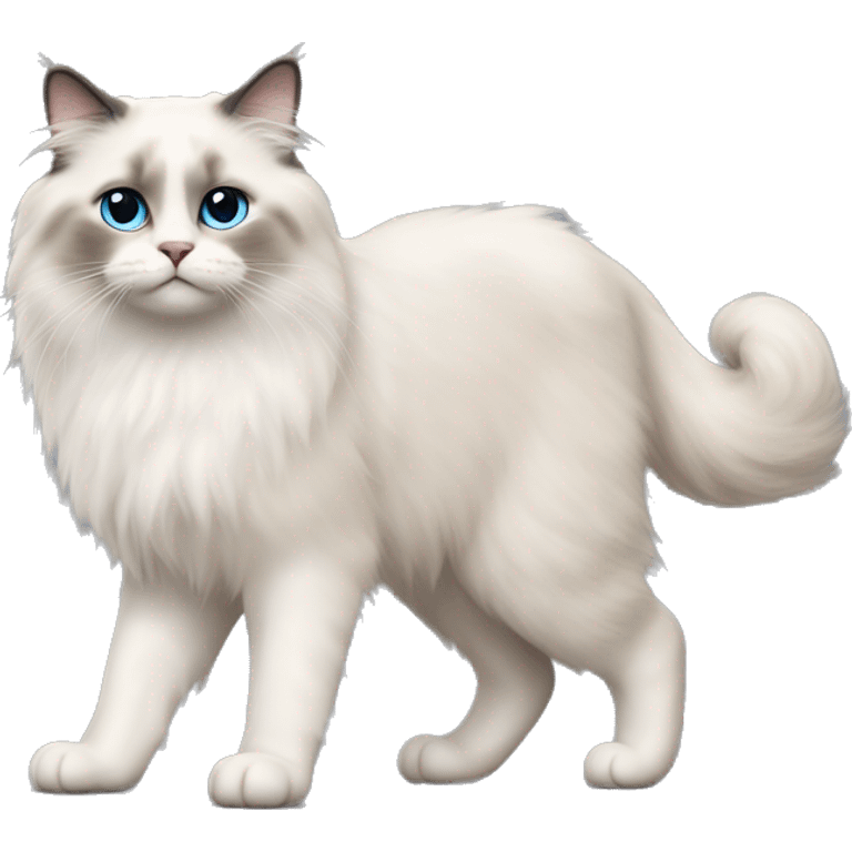 ragdoll cat side PROUD WALK, walking, standing emoji