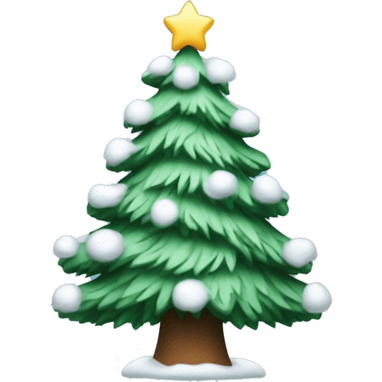 snowy christmas tree emoji