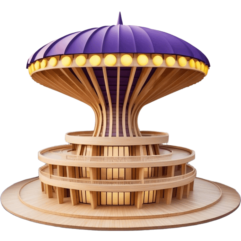 Cinematic Realistic Metropol Parasol Landmark Emoji, depicted with a modern wooden structure set against a vibrant cityscape rendered with detailed textures and dynamic, contemporary lighting. emoji