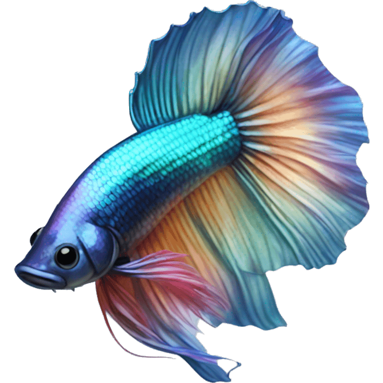 Pretty iridescent long fin betta fish realistic emoji